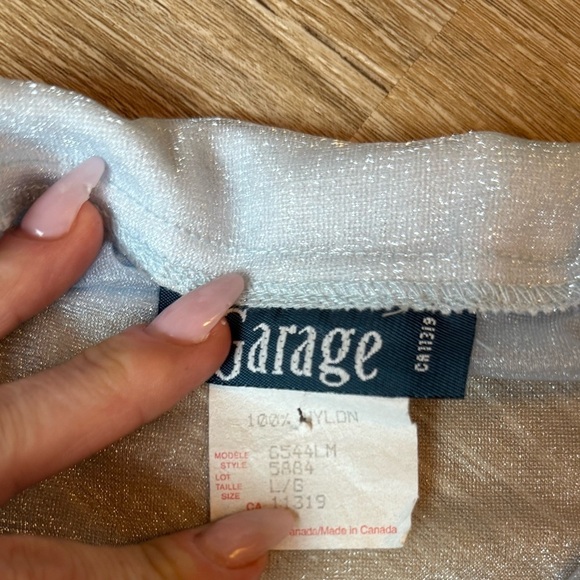 VINTAGE GARAGE, Sheer Blue Button-Up Shirt, large - Picture 10 of 14